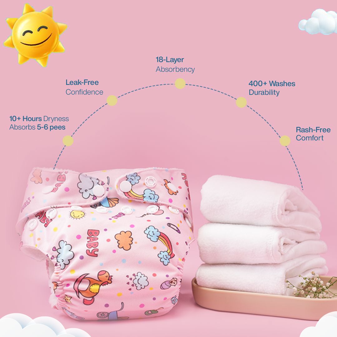 Baby Pink Bumfy Melo Diapers Bumfy 
