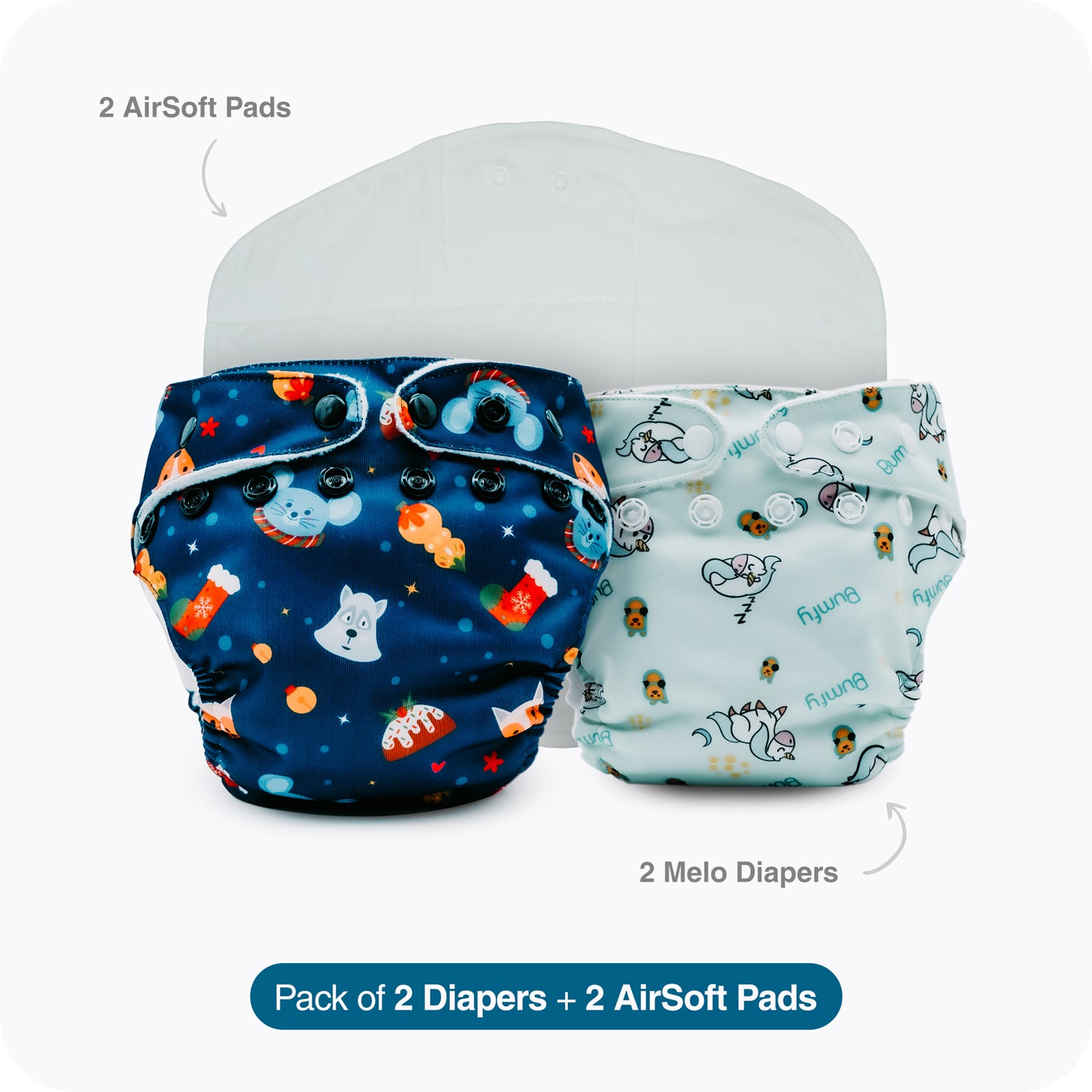 Pack of 2 Melo Diapers