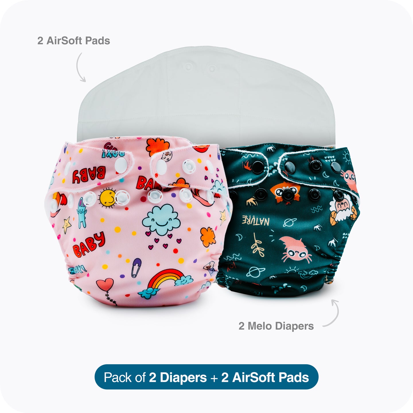 Pack of 2 Melo Diapers