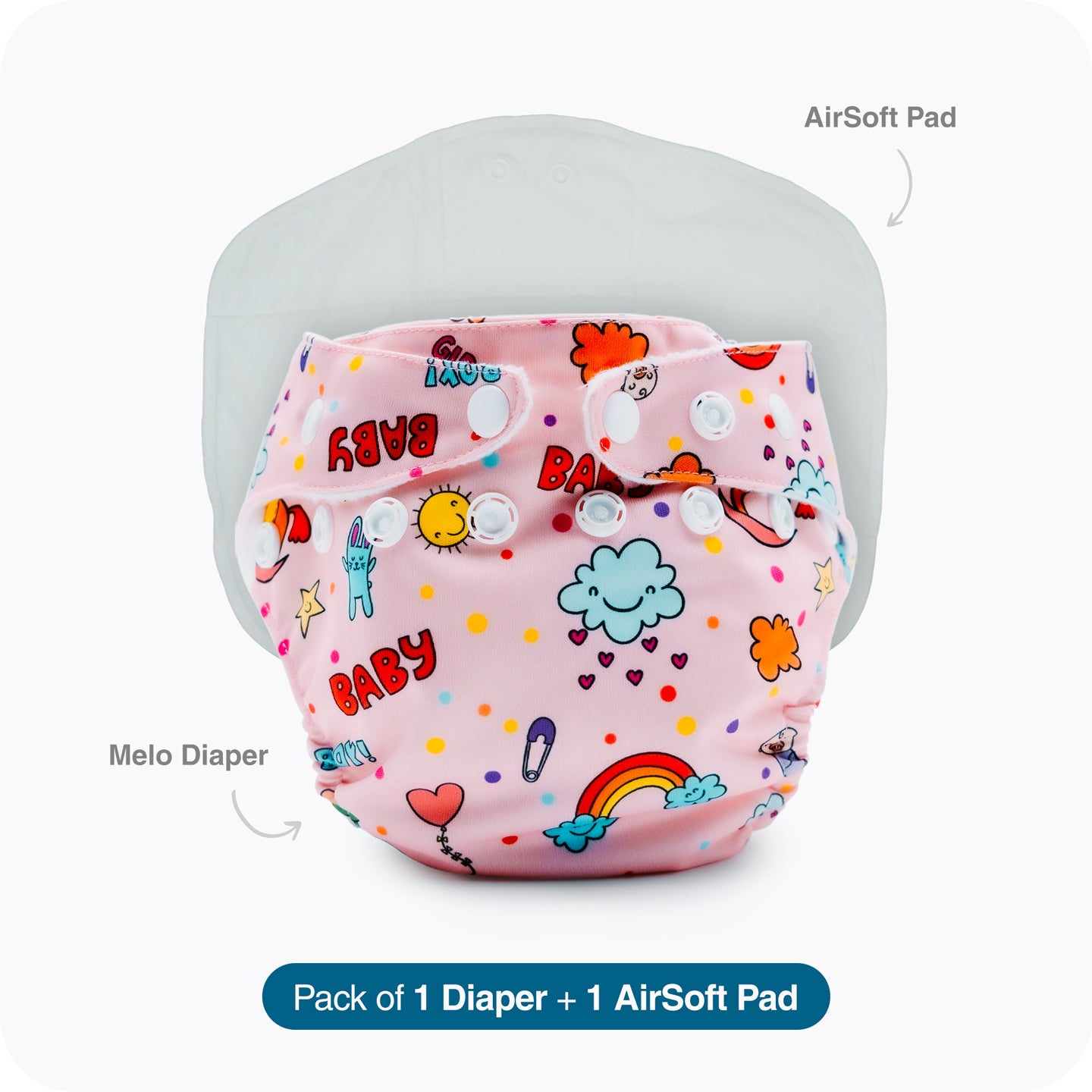 Baby Pink Bumfy Melo Diapers